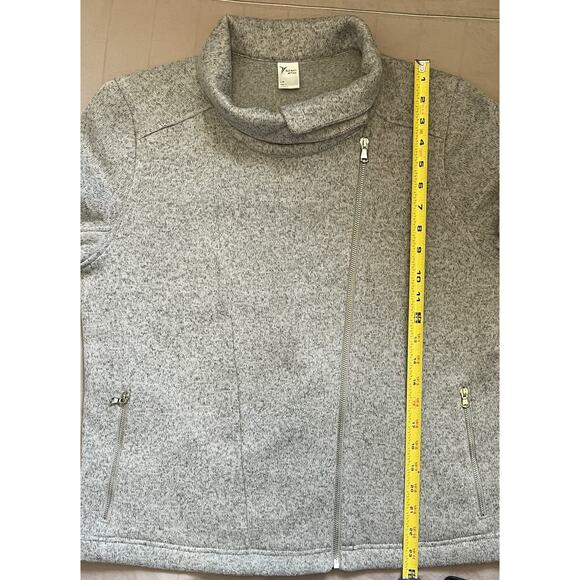 Old Navy Jacket Active Women's Grey Zip Snap Size L Full Zip Collar To High Neck - Picture 3 of 11